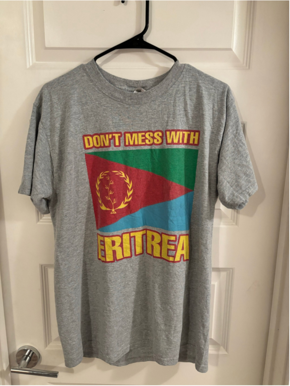 Vintage 90s Don’t Mess With Eritrea Flag T-Shirt Size L Fruit of the Loom Lofte